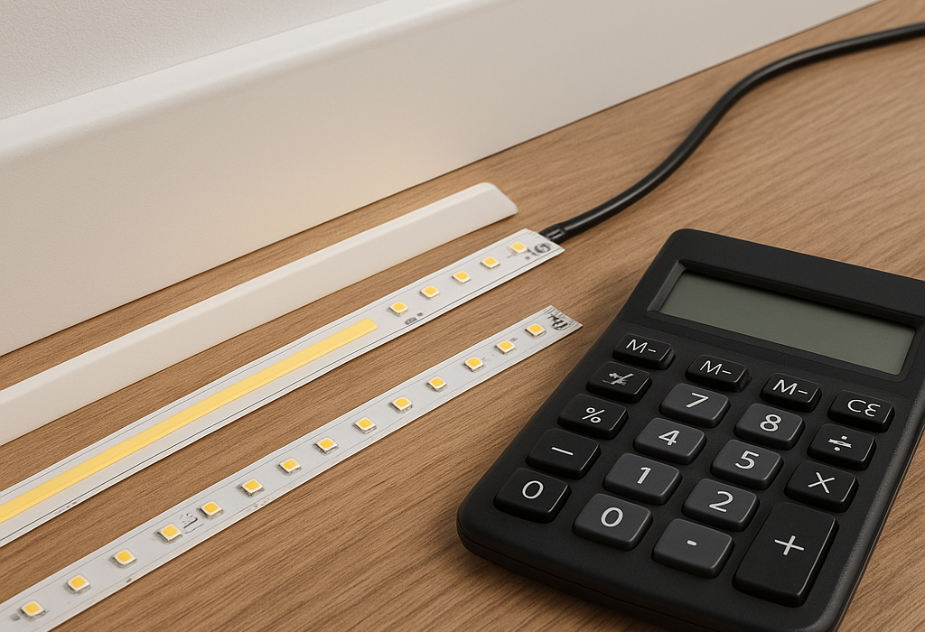 Выбор LED-ленты для теневого плинтуса: COB vs SMD, расчет мощности и плотность